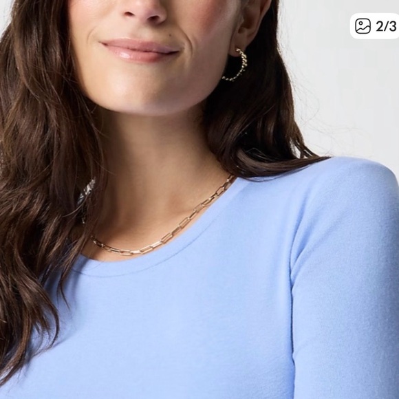 💙J. CREW Dusty Periwinkle Long-sleeve “everyday tee” - Picture 2 of 3